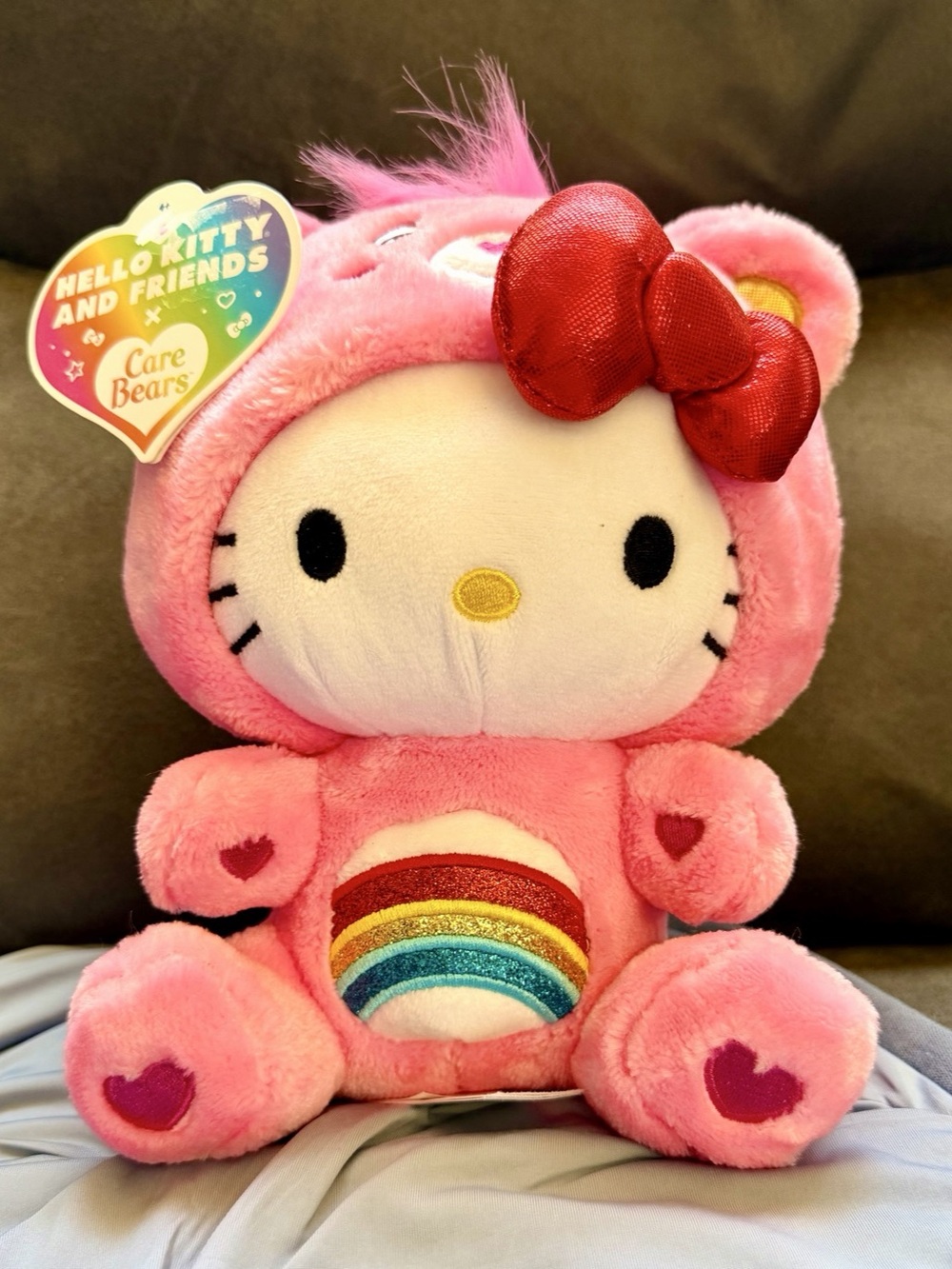 Sanrio Hello Kitty and Friends Care Bears Pink Plush NWT